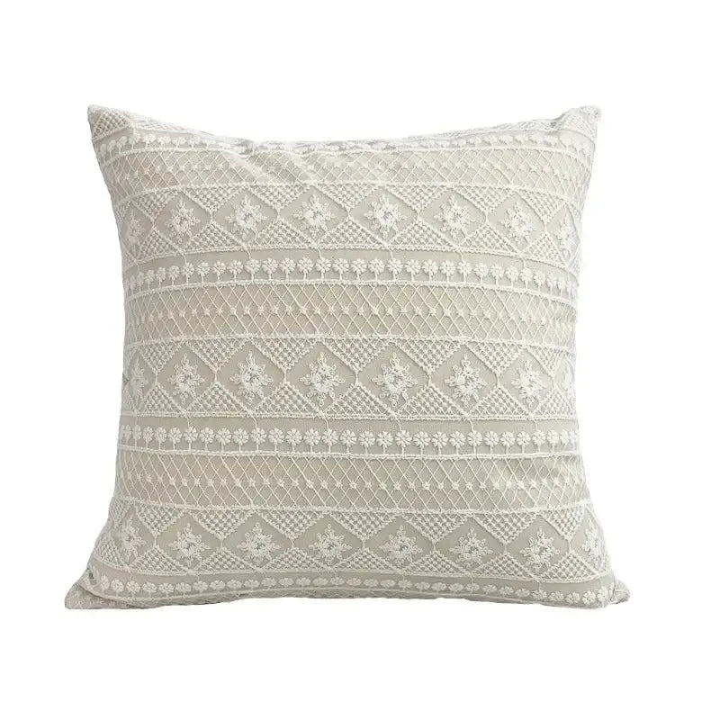 Beige Yellow Cotton Pillow