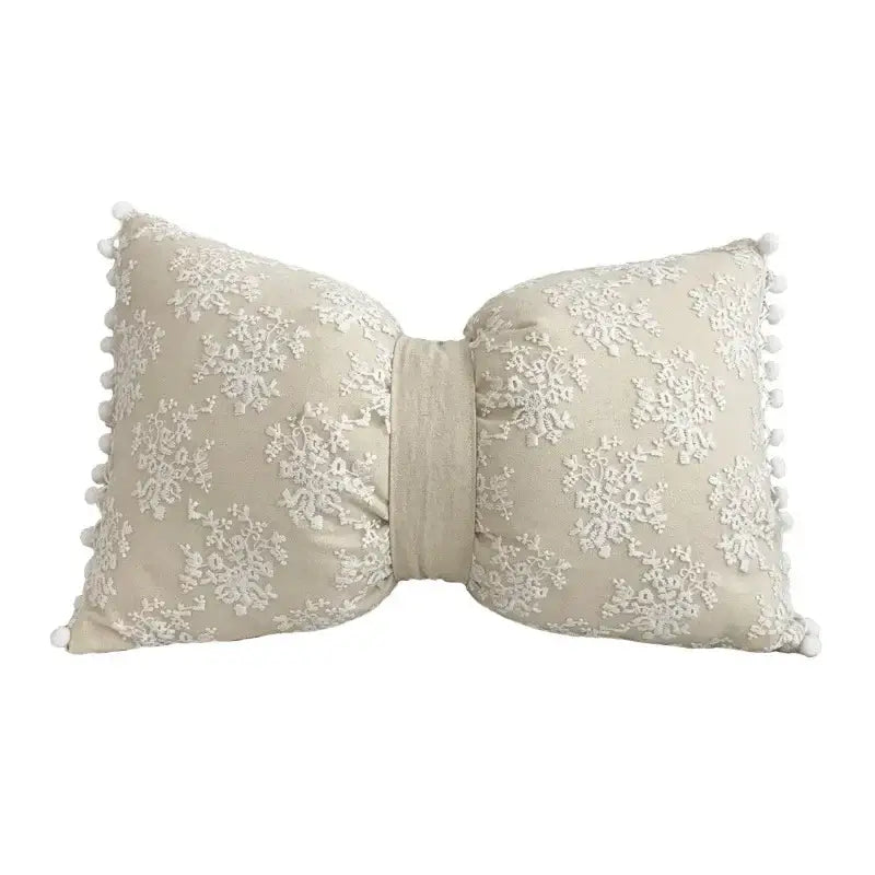 Beige Yellow Cotton Pillow
