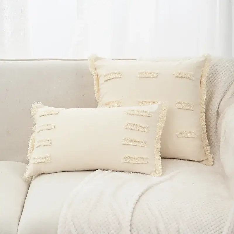 Beige Yellow Cotton Pillow