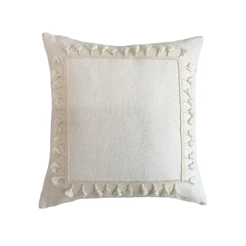 Beige Yellow Cotton Pillow