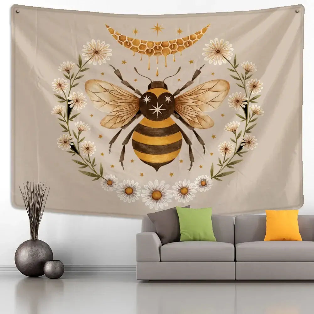 Black Gold Bee Tapestry
