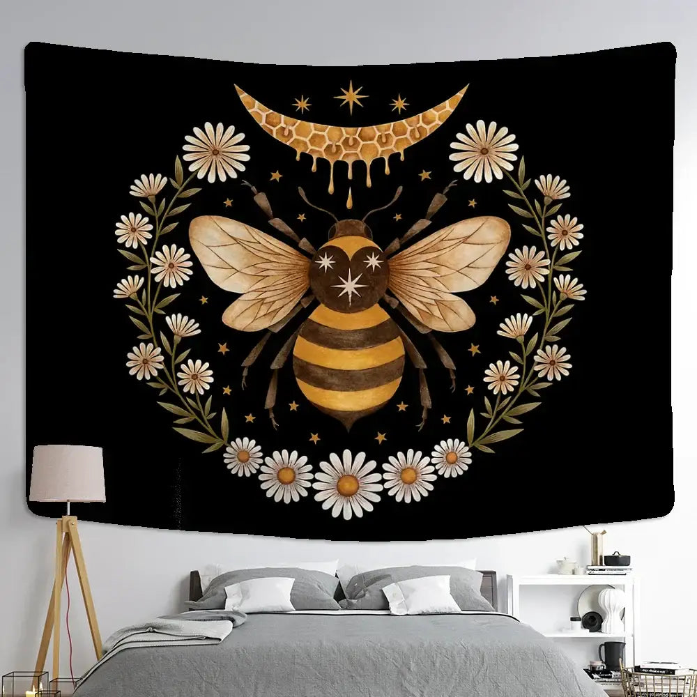 Black Gold Bee Tapestry