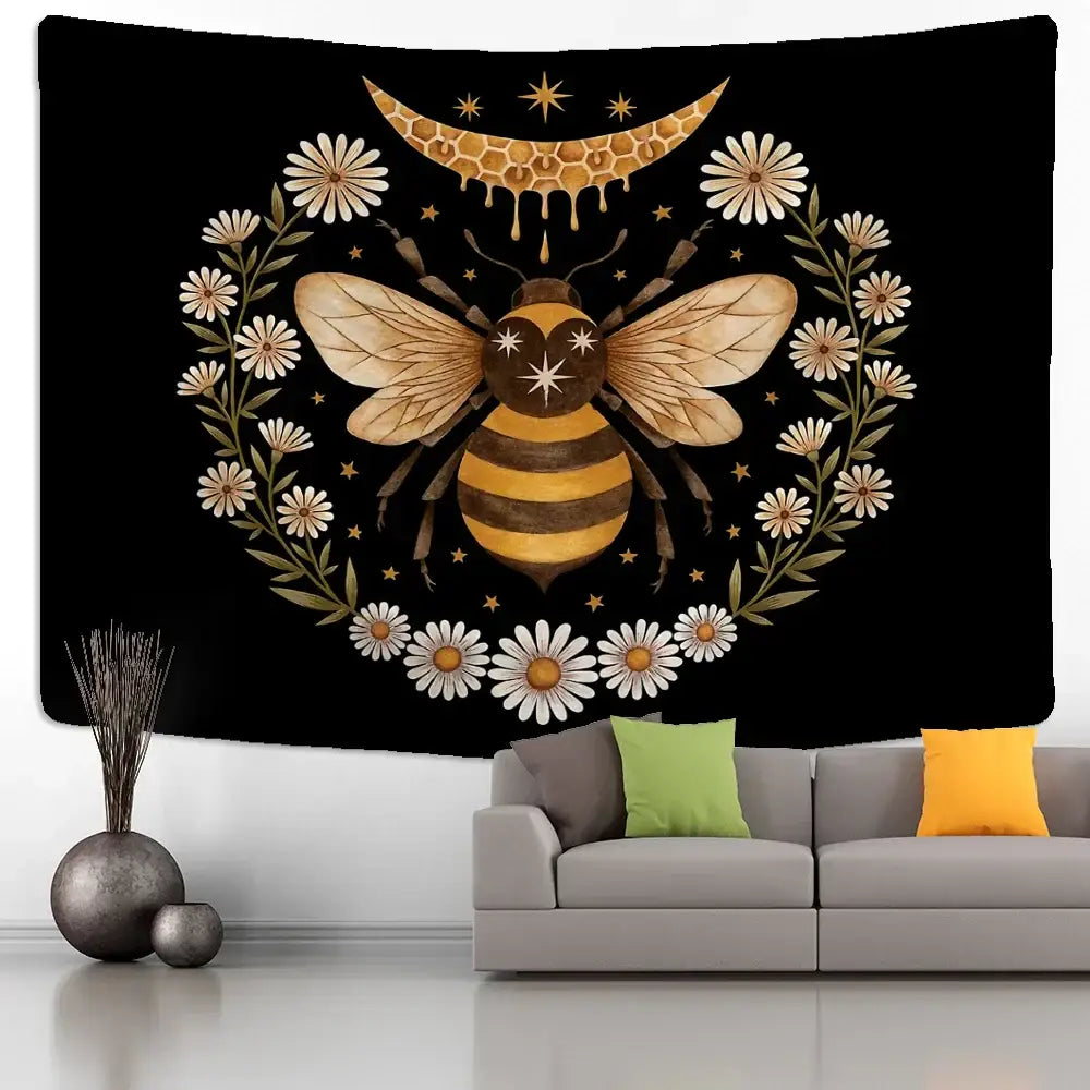 Black Gold Bee Tapestry