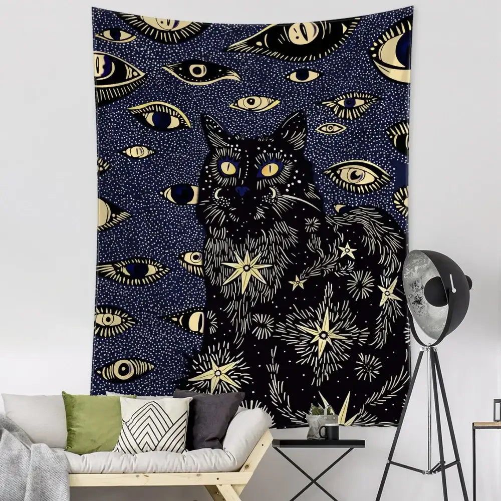 Black Gold Celestial Tapestry