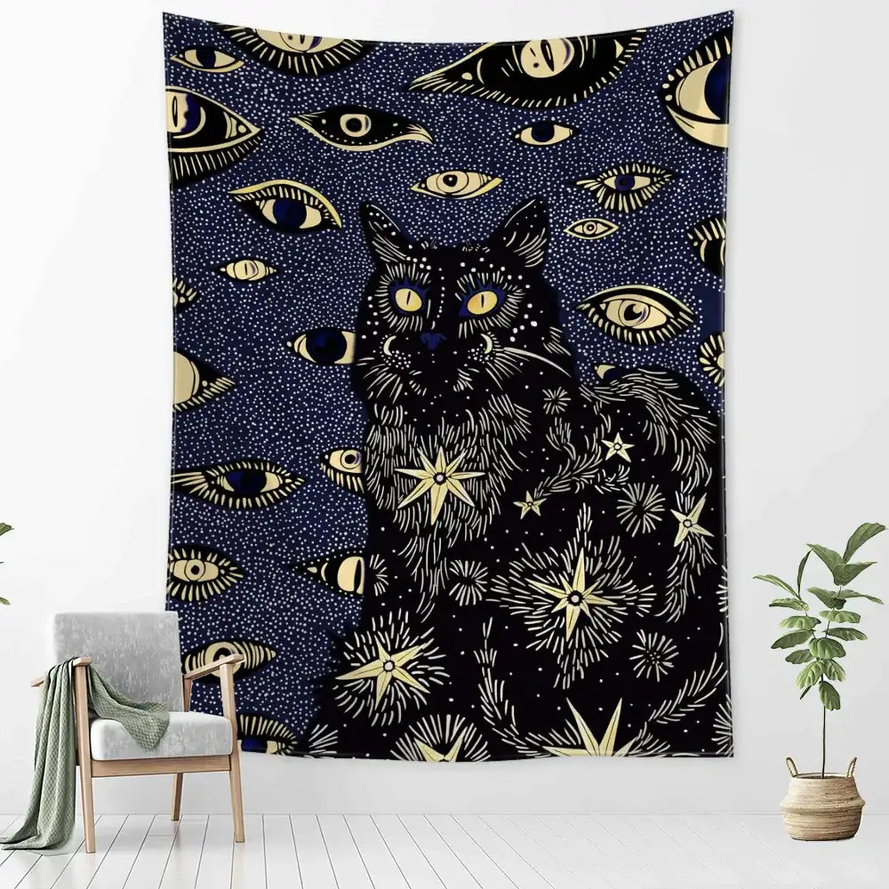 Black Gold Celestial Tapestry