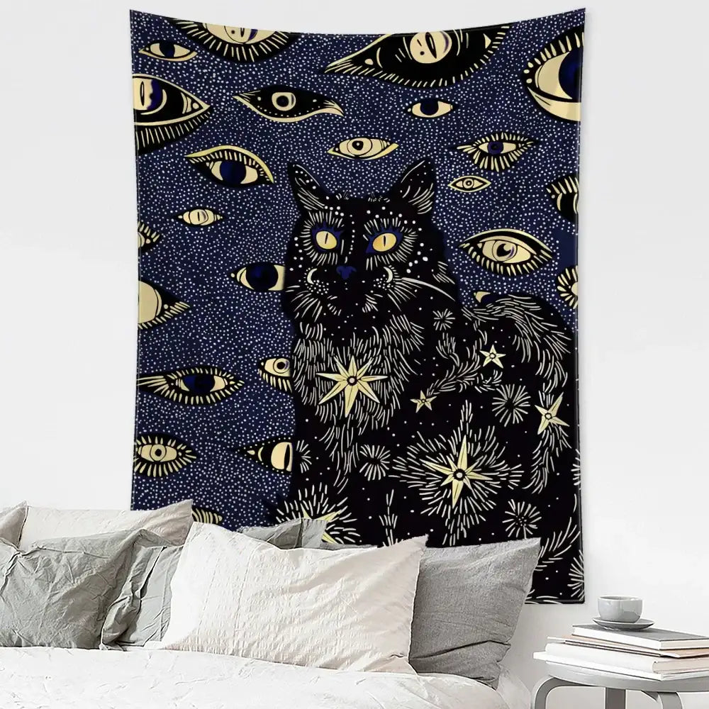 Black Gold Celestial Tapestry