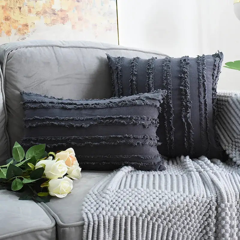 Black Tassel Pillow Covers