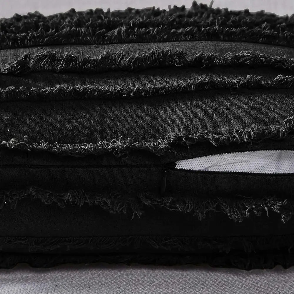 Black Tassel Pillow Covers