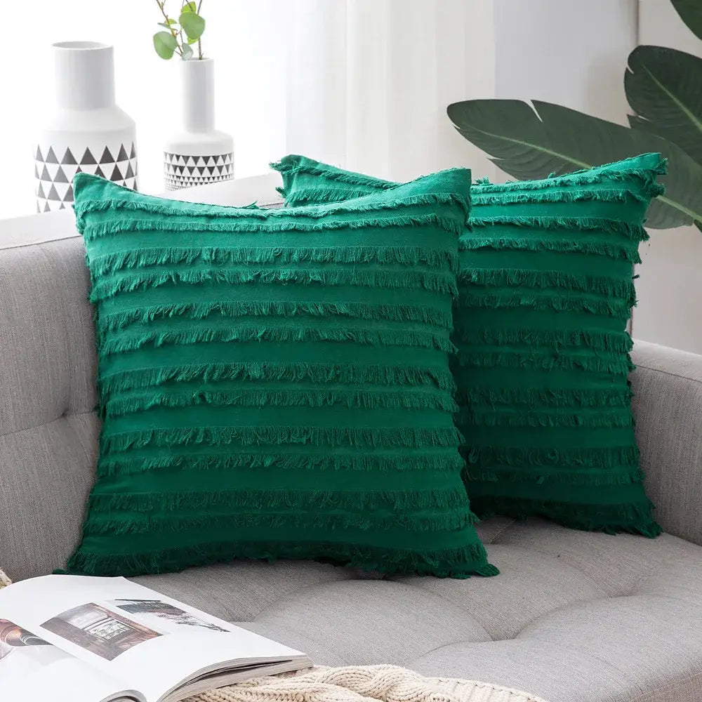 Black Tassel Pillow Covers