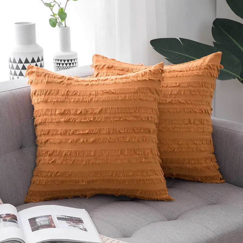 Black Tassel Pillow Covers