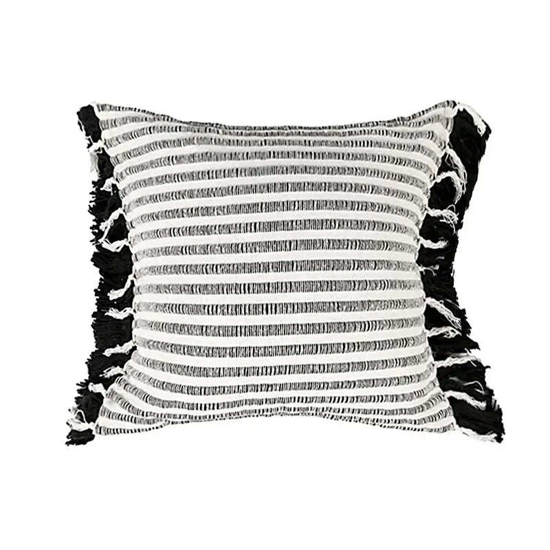 Black White Jacquard Pillow