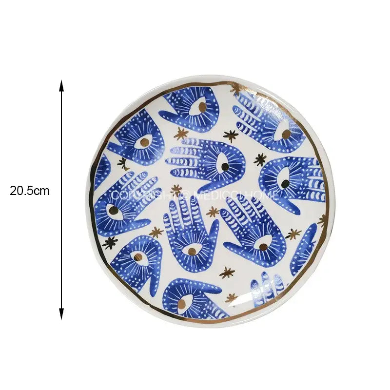 Blue Gold Ceramic Plate