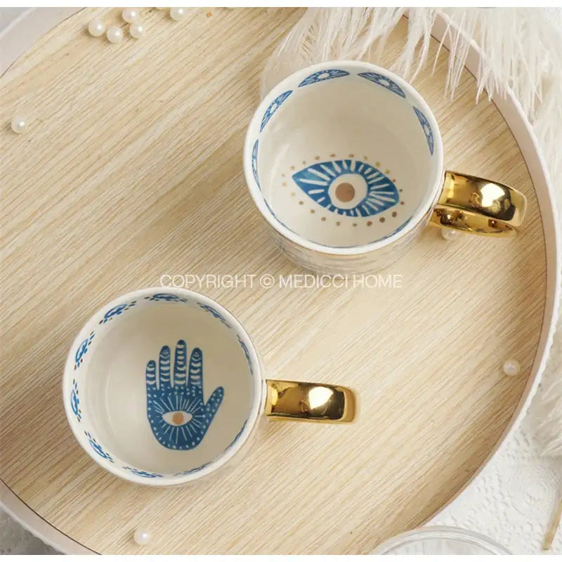 Blue Gold Ceramic Plate