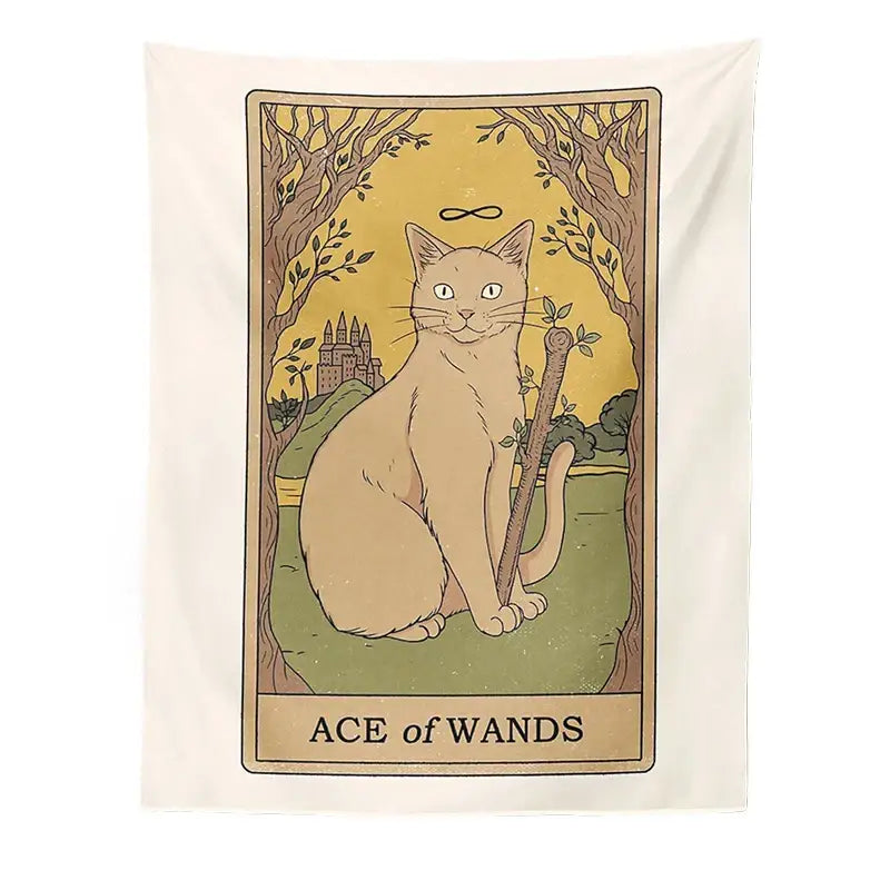 Cat Tarot Tapestry Wall