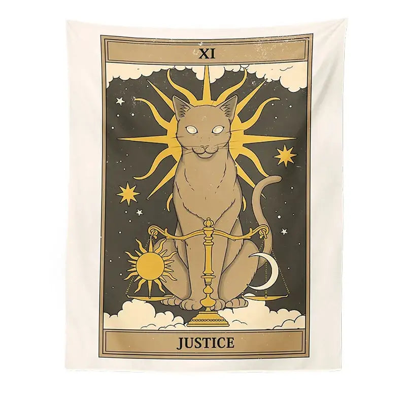 Cat Tarot Tapestry Wall
