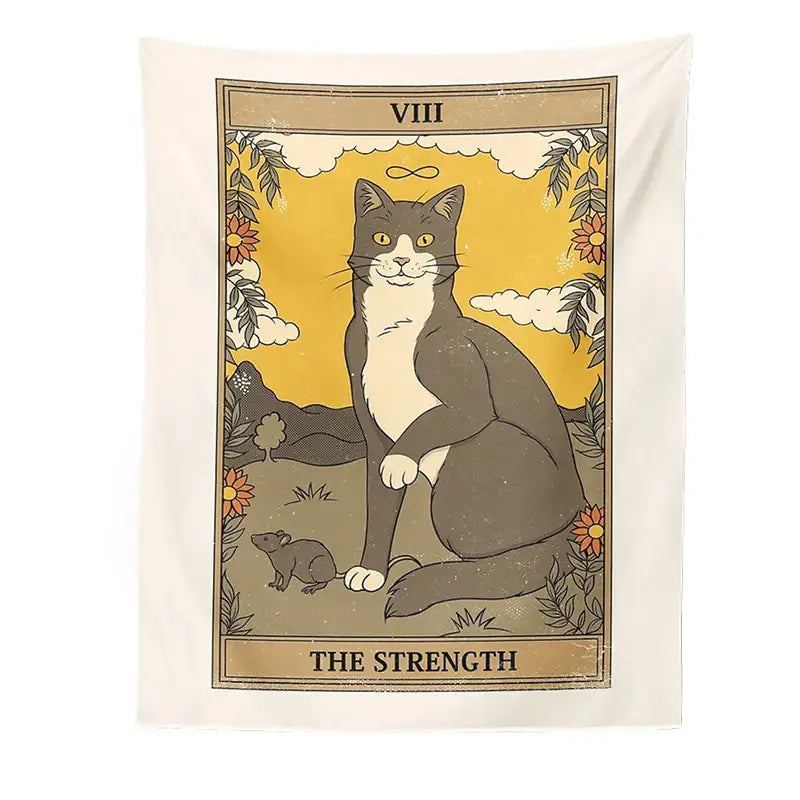 Cat Tarot Tapestry Wall