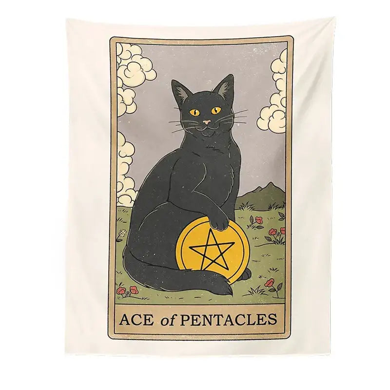 Cat Tarot Tapestry Wall