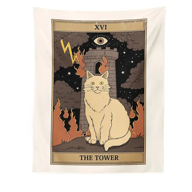 Cat Tarot Tapestry Wall