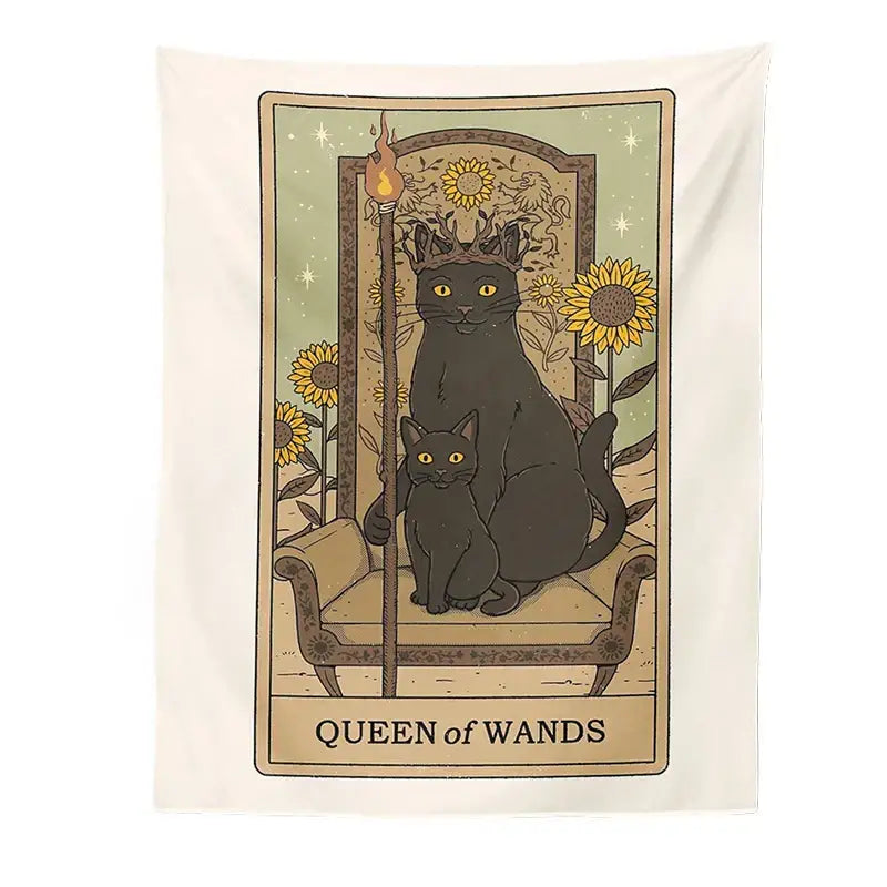 Cat Tarot Tapestry Wall