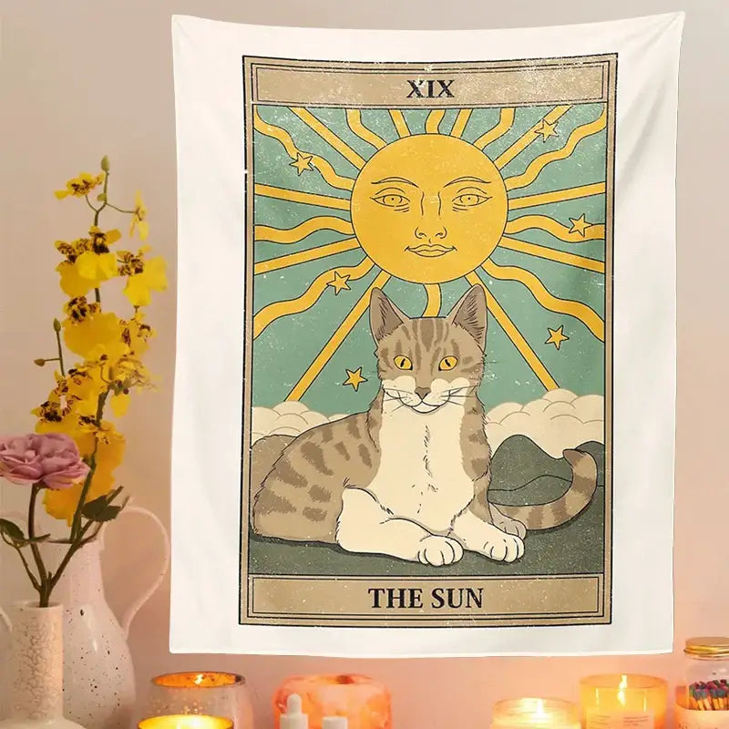 Cat Tarot Tapestry Wall