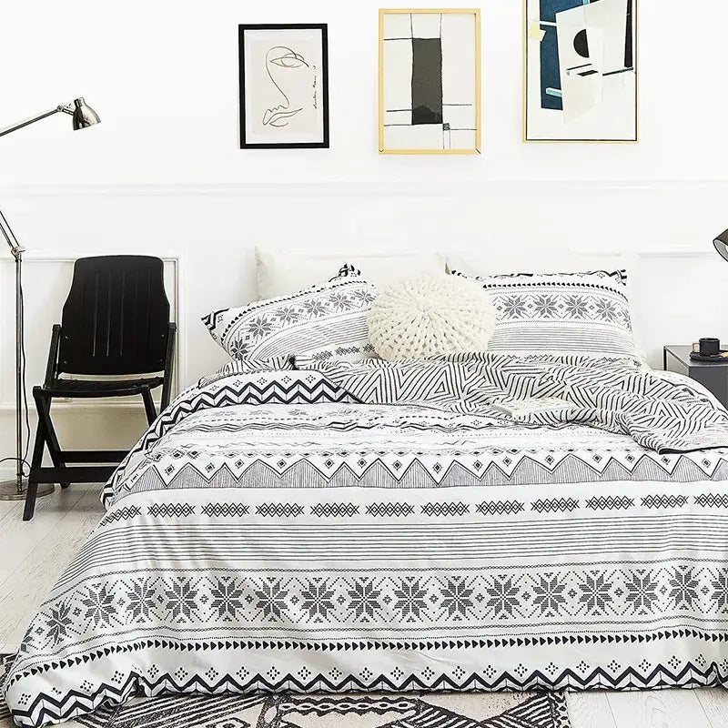 Black White Botanical Duvet