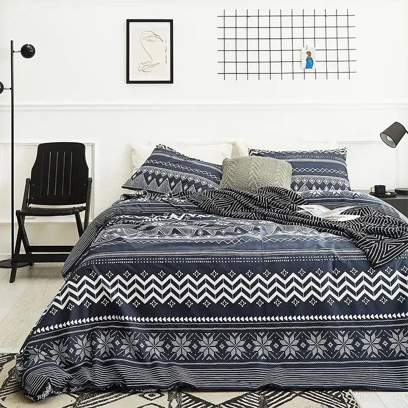 Black White Botanical Duvet