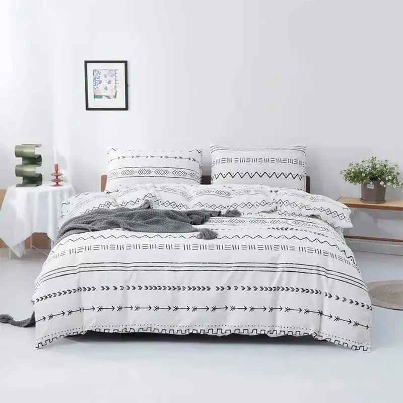 Black White Botanical Duvet