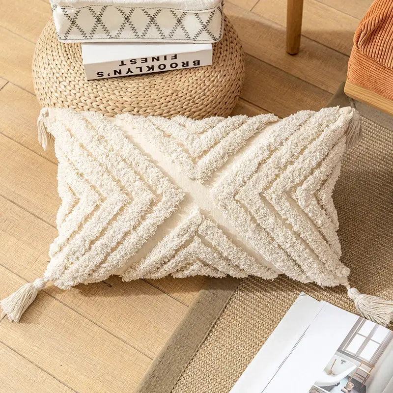 Cream Cotton Pillow Cover