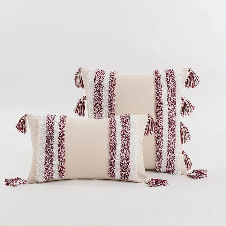 Tufted Tasseled Cushion Cover