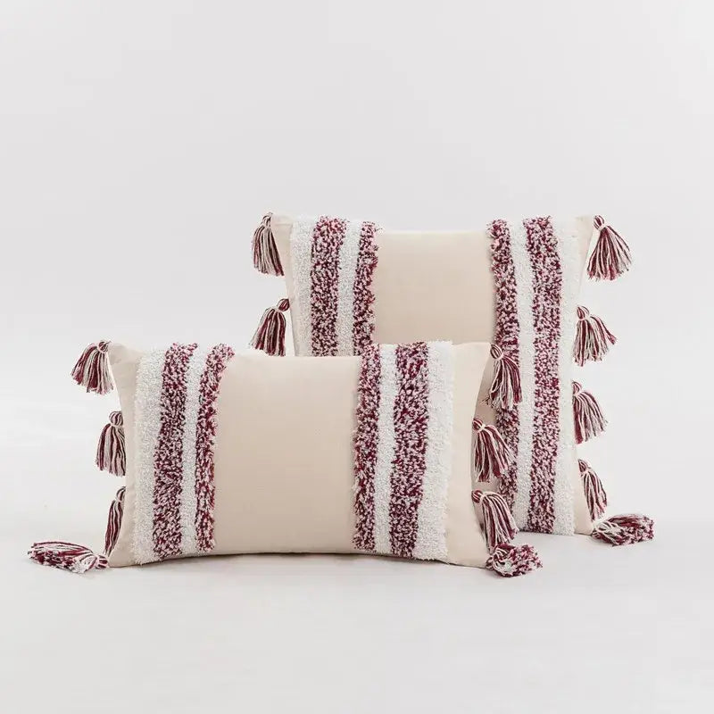 Tufted Tasseled Cushion Cover