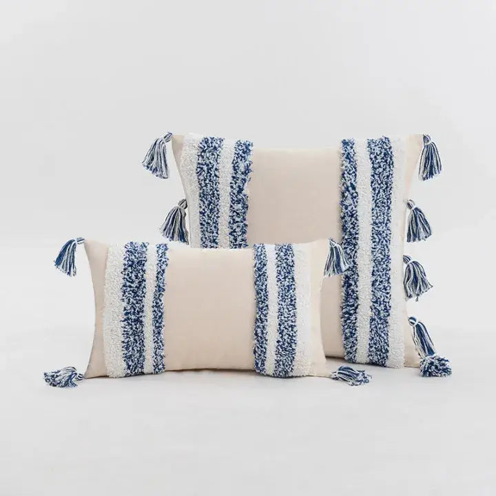 Tufted Tasseled Cushion Cover