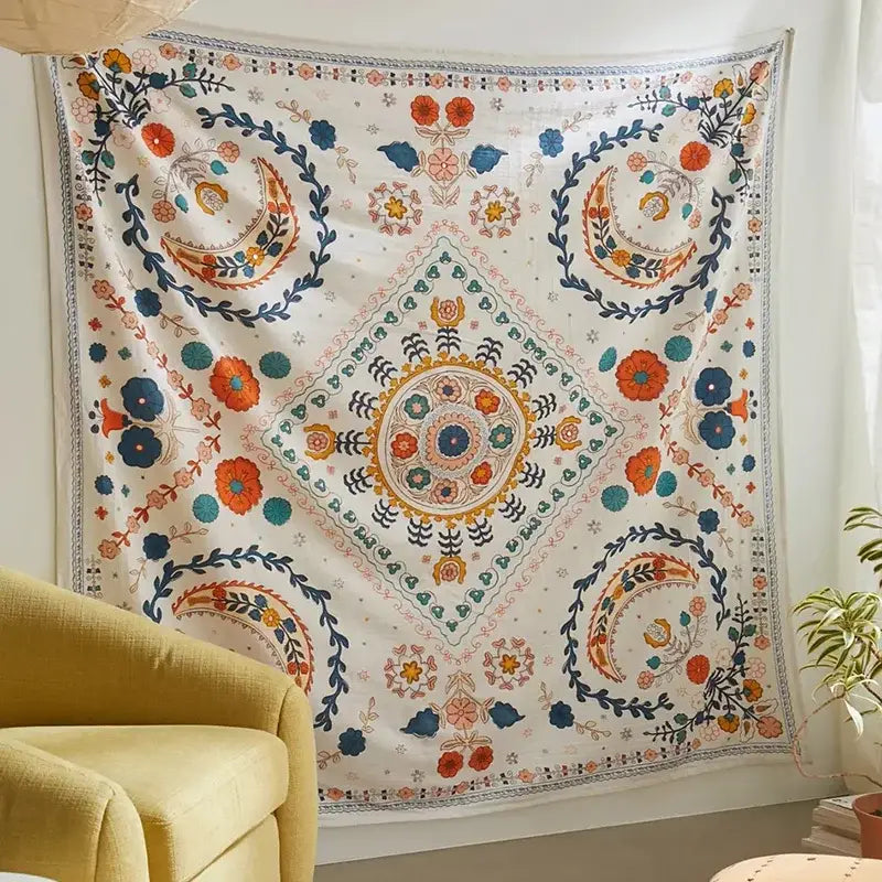 Orange Celestial Wall Tapestry