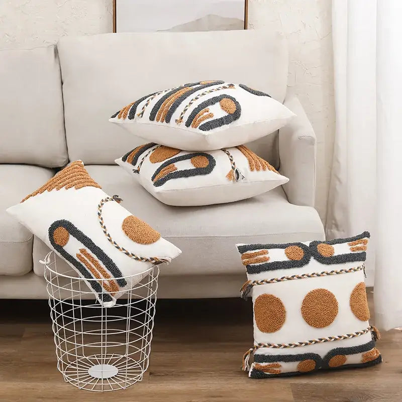 Geometric Cotton Cushion Cover