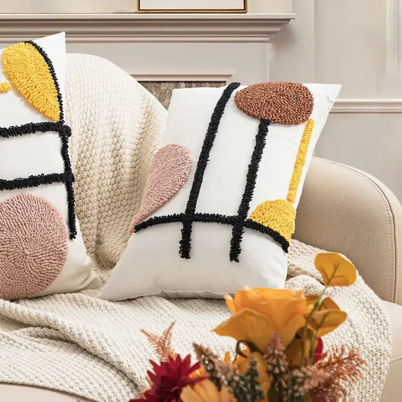 Embroidered Boho Cushion Cover