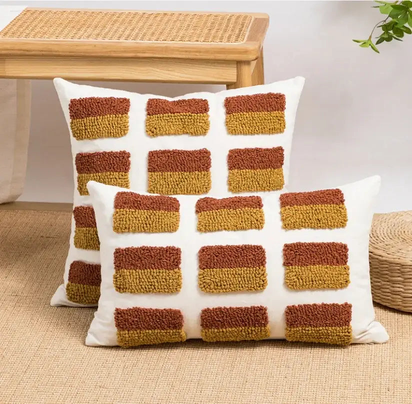 Mustard Cream Cushion Cover
