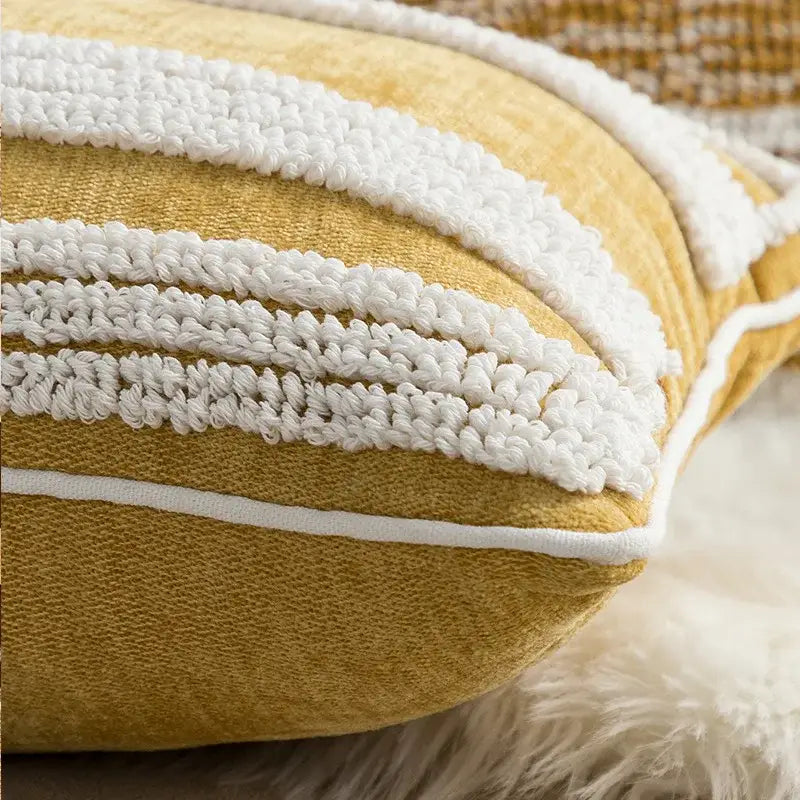 Mustard Cream Cushion Cover