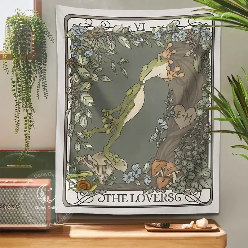 Gray Boho Frog Tapestry