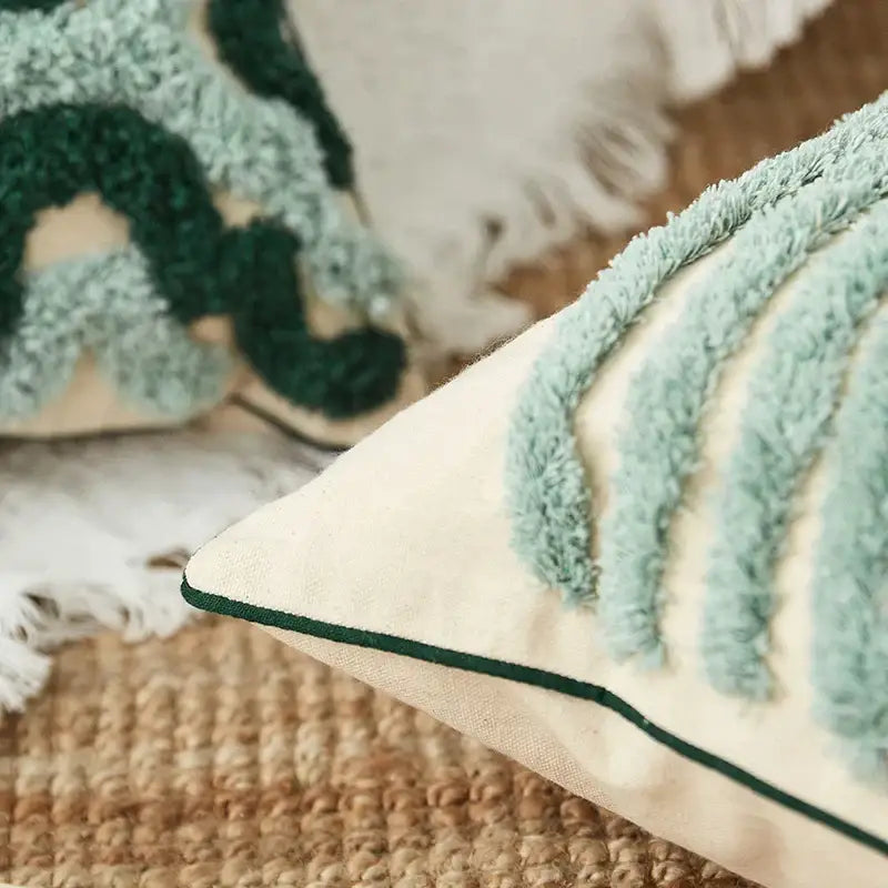 Green Boho Cushion Cover