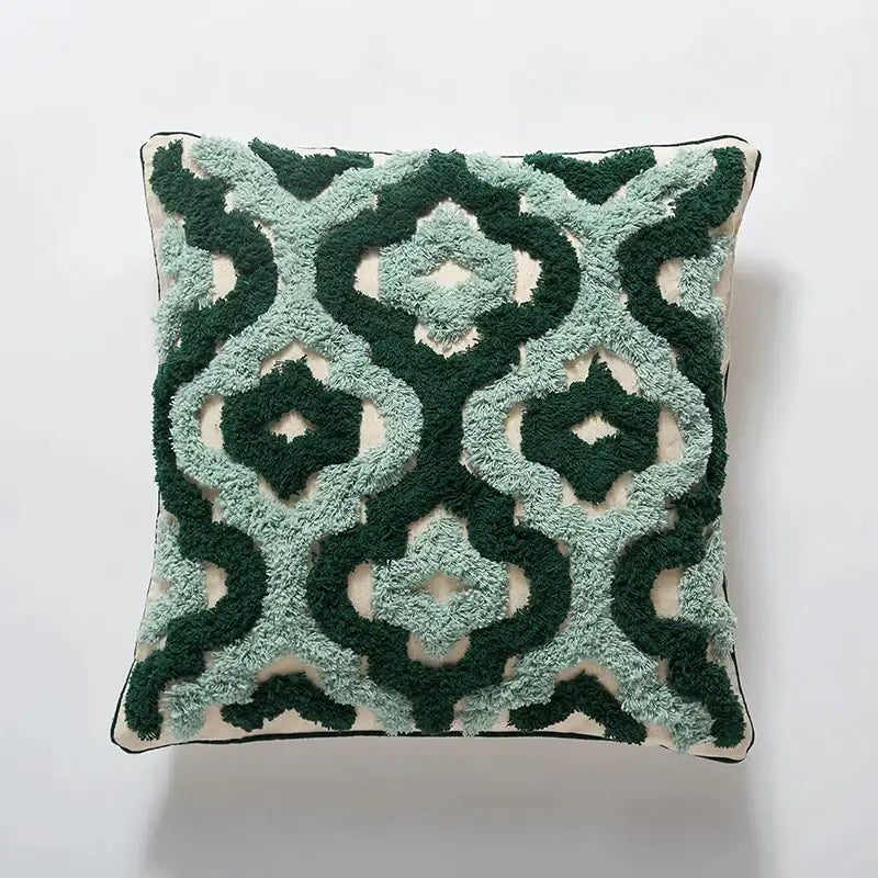 Green Boho Cushion Cover