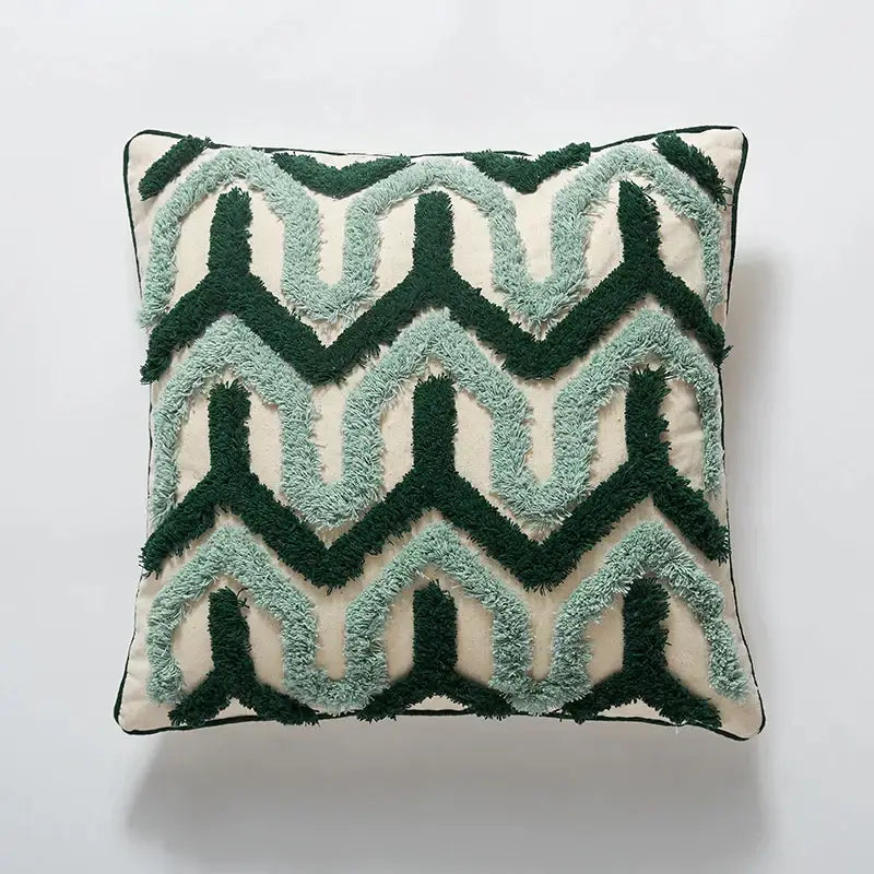 Green Boho Cushion Cover