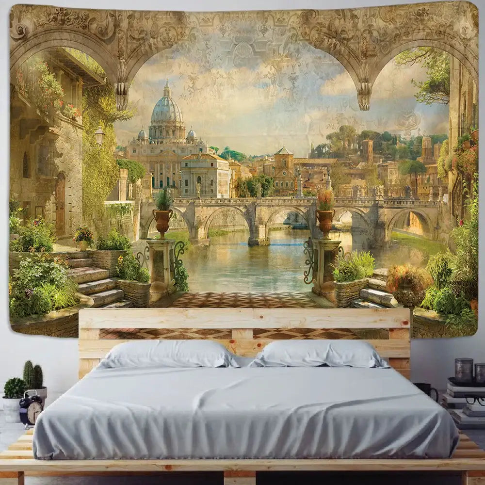 Green Boho Plant Tapestry