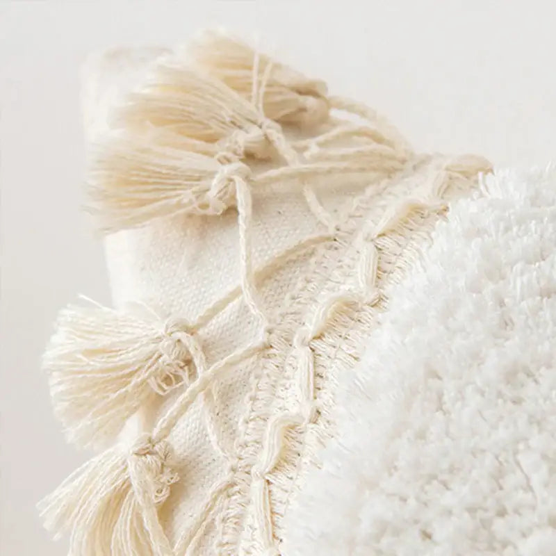 Ivory Pompom Lace Pillow