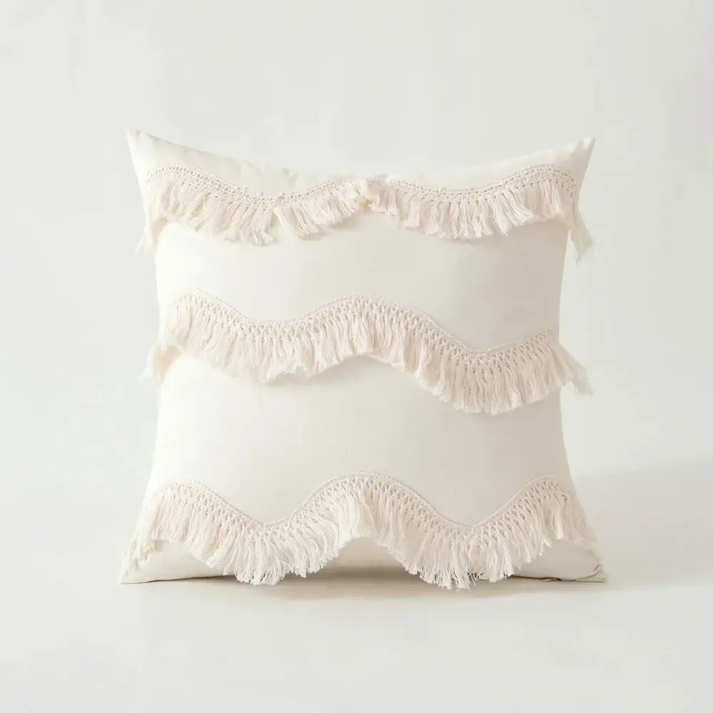 Ivory Pompom Lace Pillow