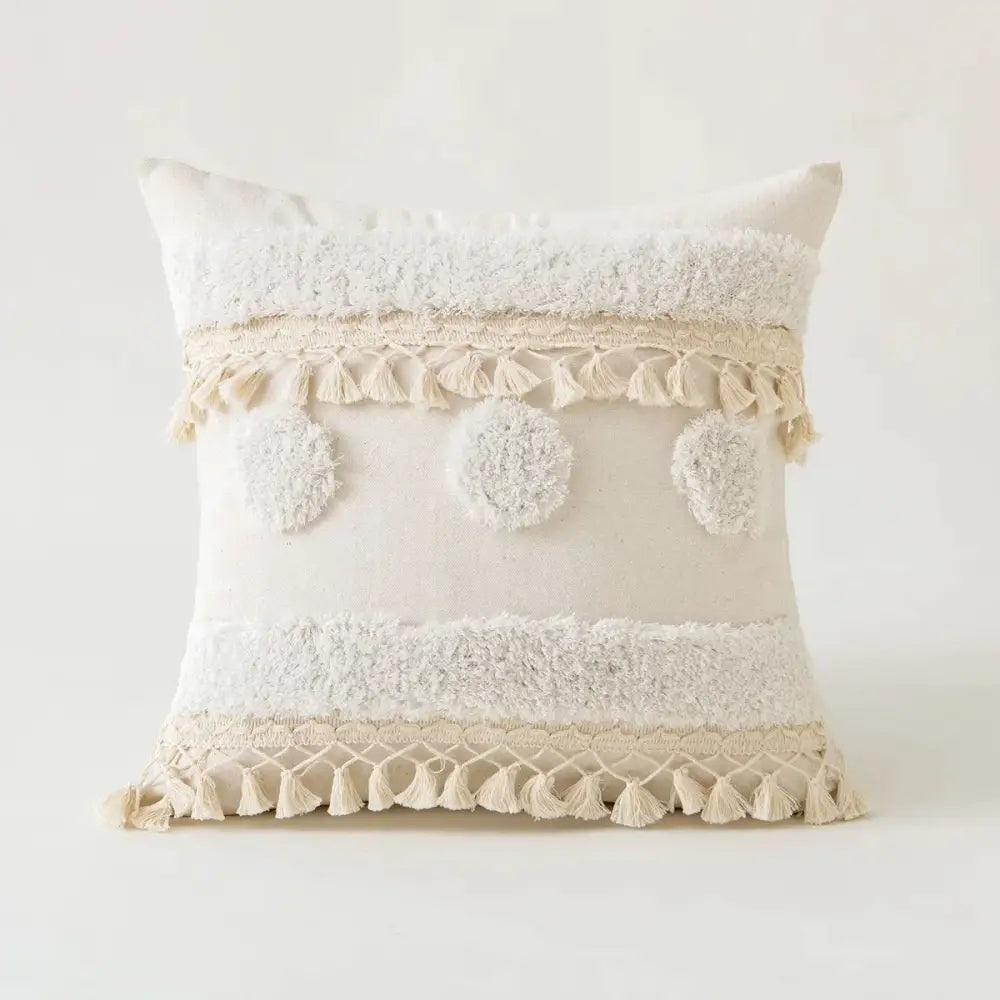 Ivory Pompom Lace Pillow