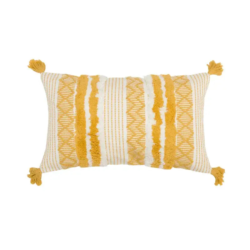 Navy Mustard Jacquard Pillow