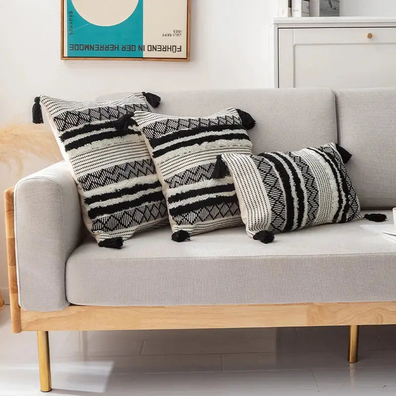 Navy Mustard Jacquard Pillow