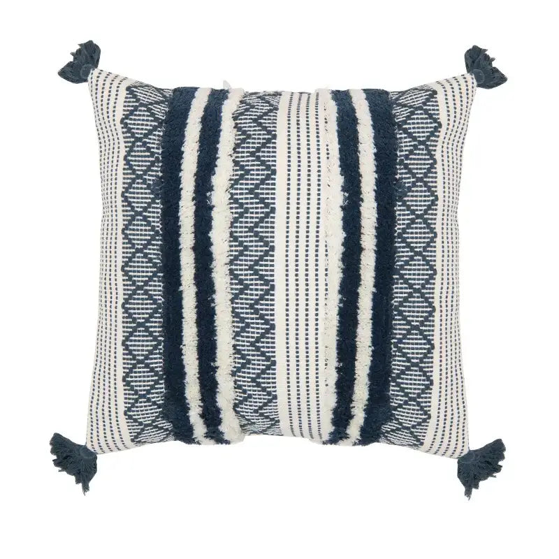 Navy Mustard Jacquard Pillow