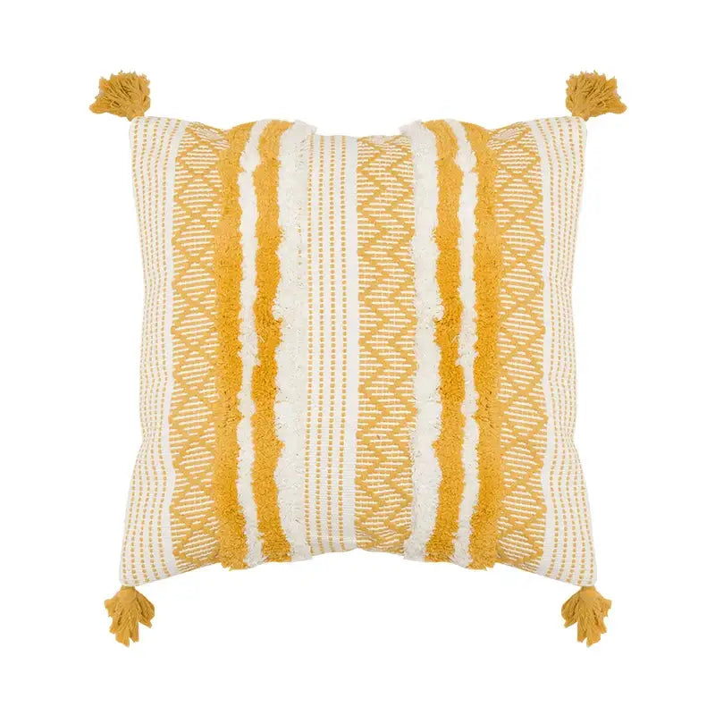 Navy Mustard Jacquard Pillow