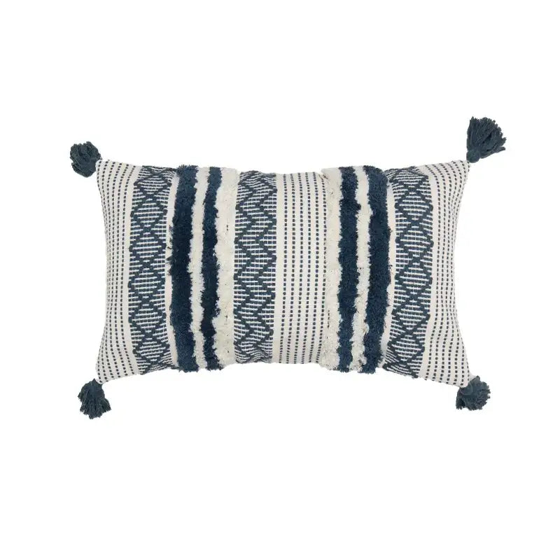 Navy Mustard Jacquard Pillow