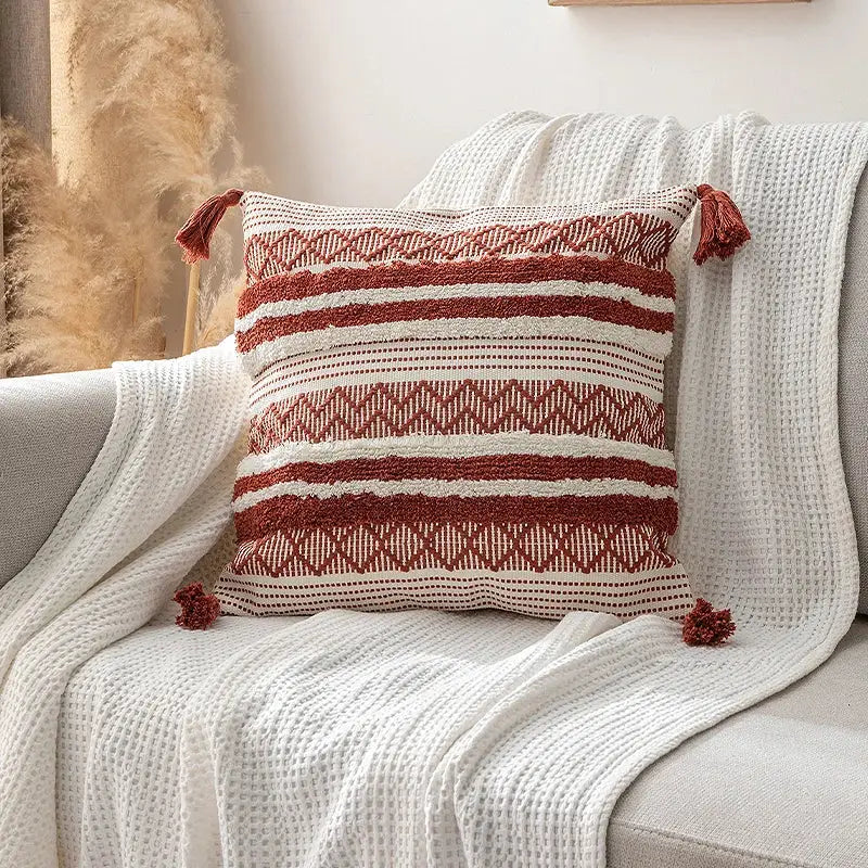 Navy Mustard Jacquard Pillow